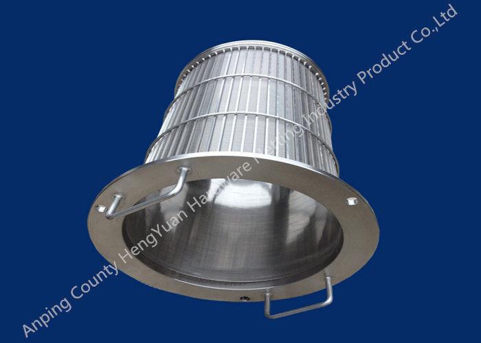 Stainless Steel Rotary Drum Screen Filter , Wedge Wire Basket