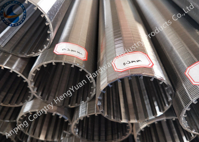 Anti - Corrosion Wedge Wire Mesh Pipes For Liquid / Soild Filtration