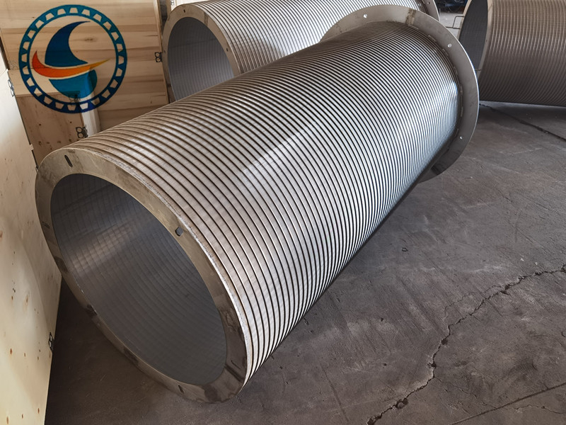 SS304 Reverse Wedge Wire Rotary Screen Filter 800mm x 1500mm