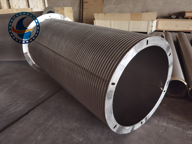 SS304 Reverse Wedge Wire Rotary Screen Filter 800mm x 1500mm