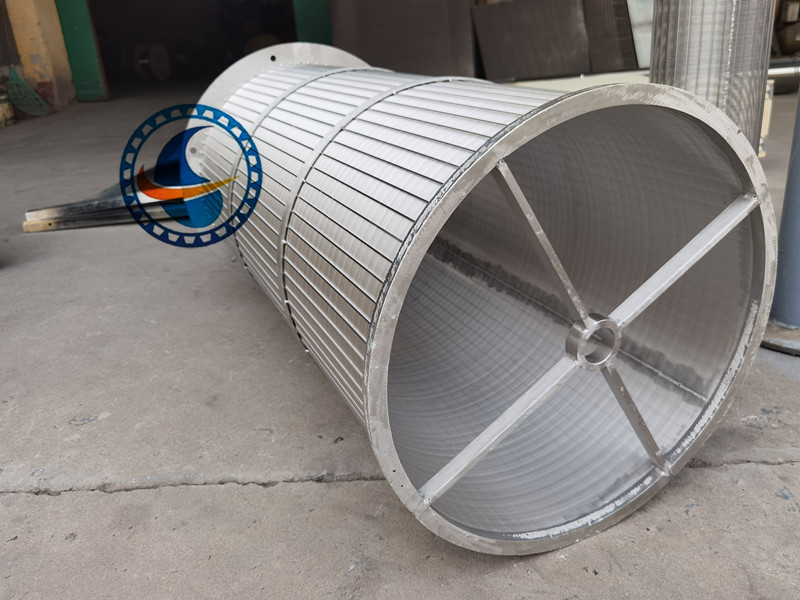 SS304 Wedge Wire Rotary Screen Drum Filter 750x1100mm