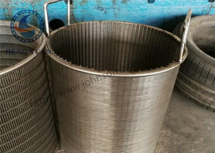 SS 316L Rotating Drum Screen , Wire Cylinder Basket 1.0 Mm Slot Size