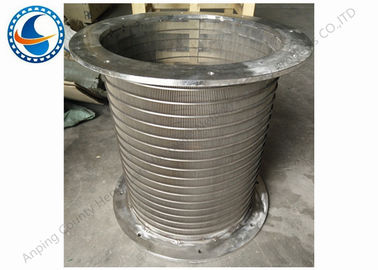 50 Micron Reverse Flange Rotary Screen Drum , Wedge Wire Screen Drum