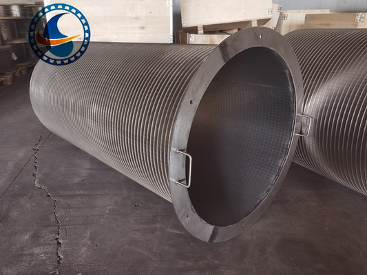 SS304 Reverse Wedge Wire Rotary Screen Filter 800mm x 1500mm
